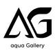 Black logo of 'aqua Gallery' on a white background