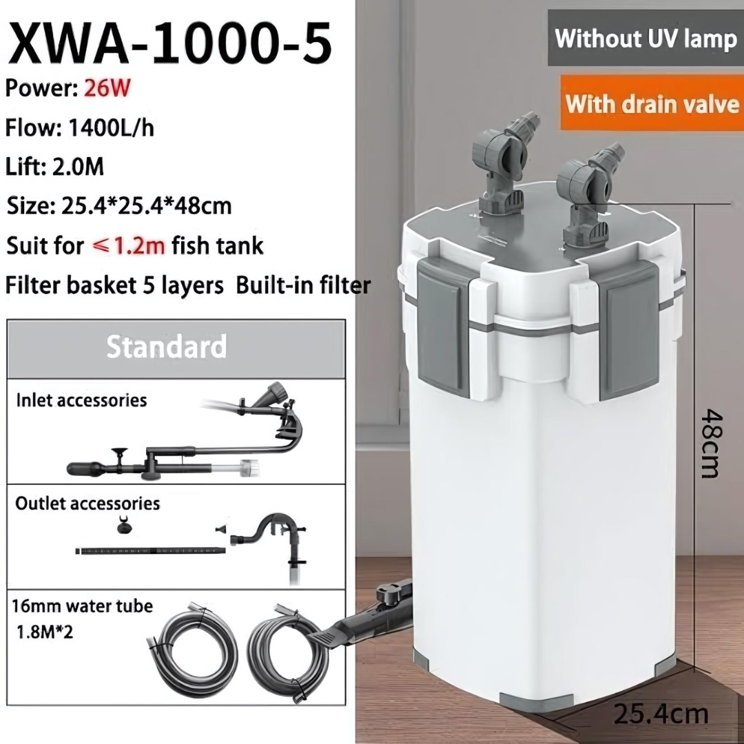 External Canister Filter Xiaoli SUNSUN XWA-1000U 5 Stage (German Standard)