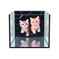 Ultra Clear Cubic Tank With Cat Background Sticker | L*W*H = 25*25*25 cm 6mm