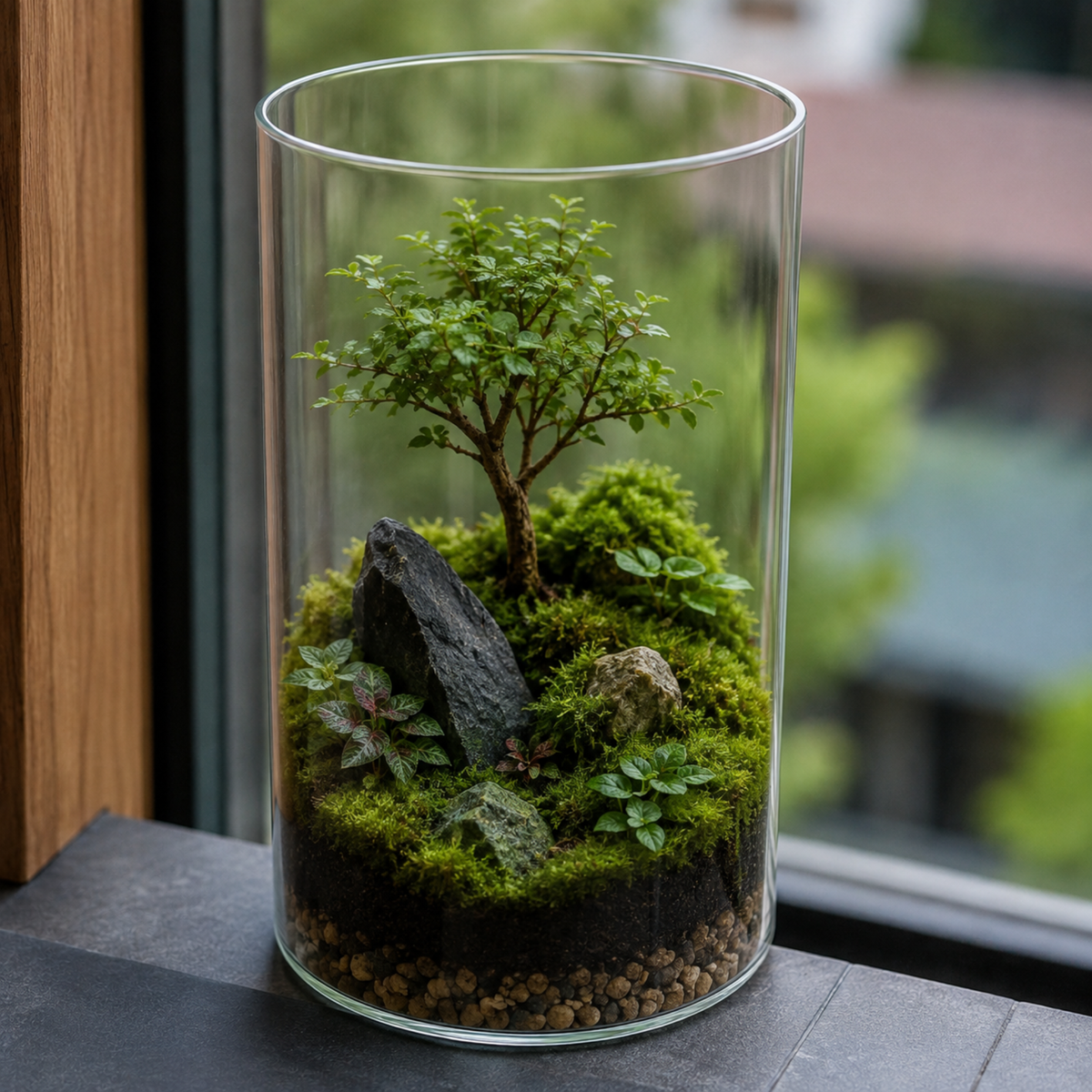 Cylindrical Glass Tube For Terrarium