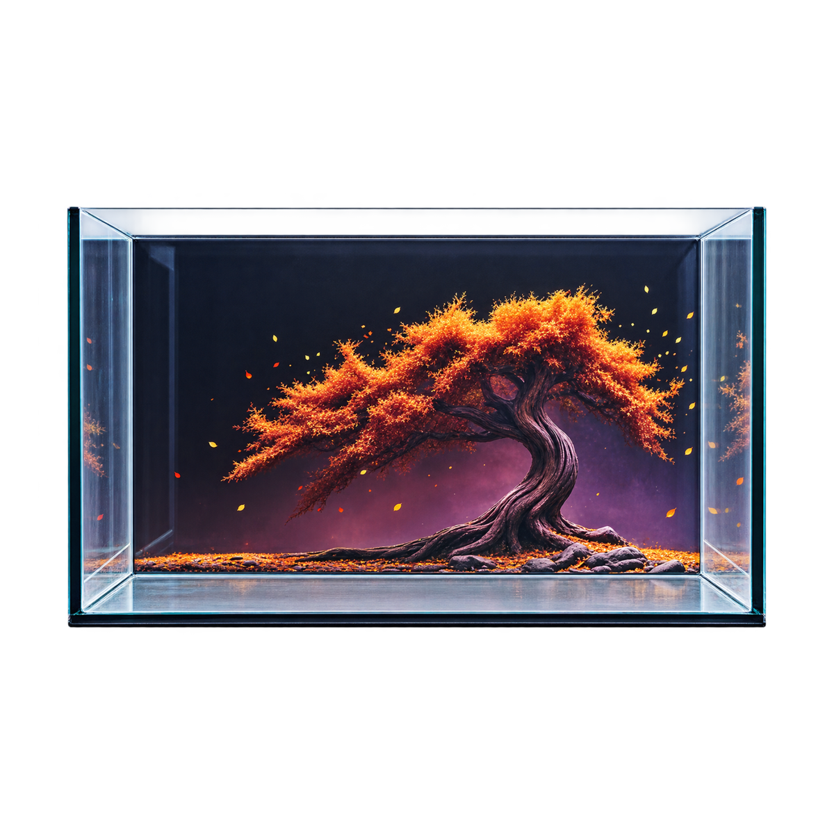 Ultra Clear Tank With Tree Background Sticker | L*W*H = 30*18*20 cm 5mm